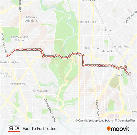 E4 Bus Line Map