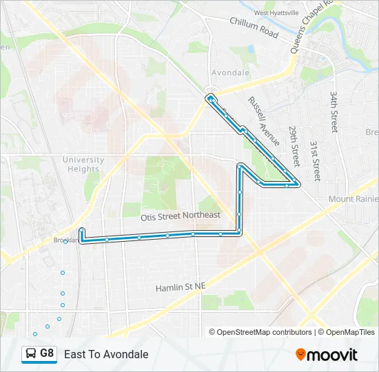 G8 Bus Line Map