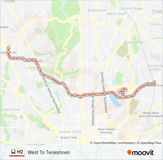 H2 Bus Line Map