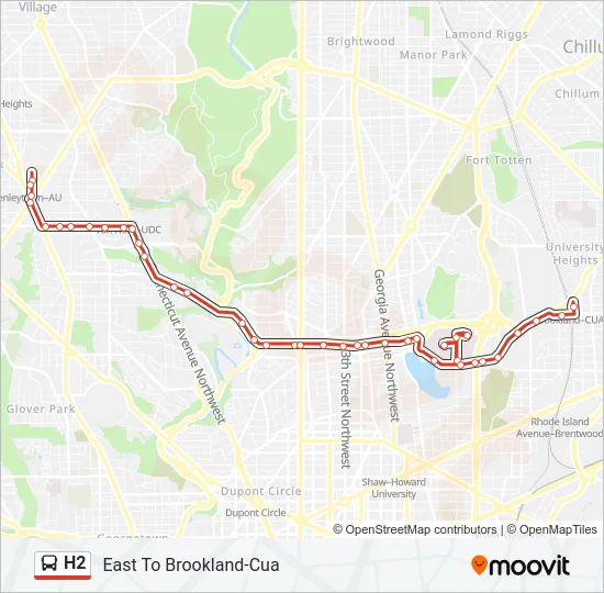 H2 Bus Line Map