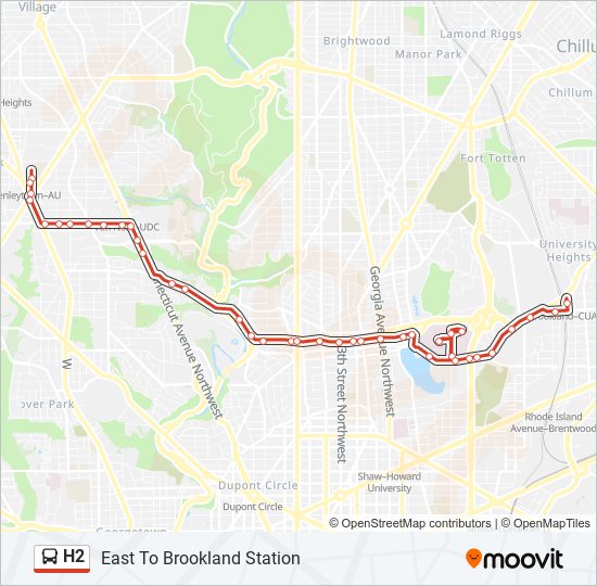 h2 Route: Schedules, Stops & Maps - East To Brookland Station (Updated)