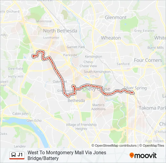J1 Bus Line Map