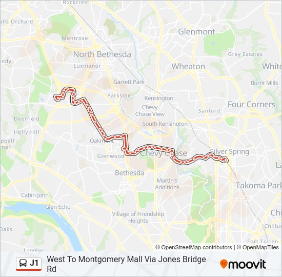 J1 Bus Line Map