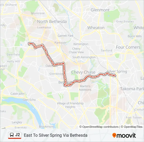 J2 Bus Line Map