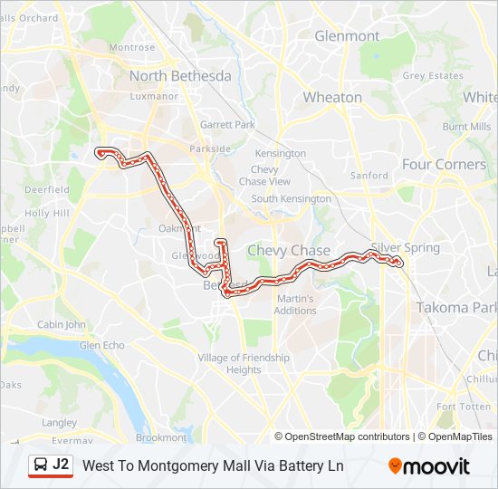 J2 bus Line Map