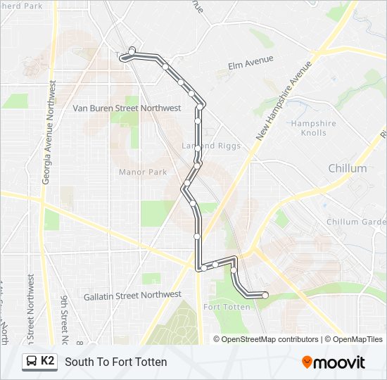 K2 Bus Line Map