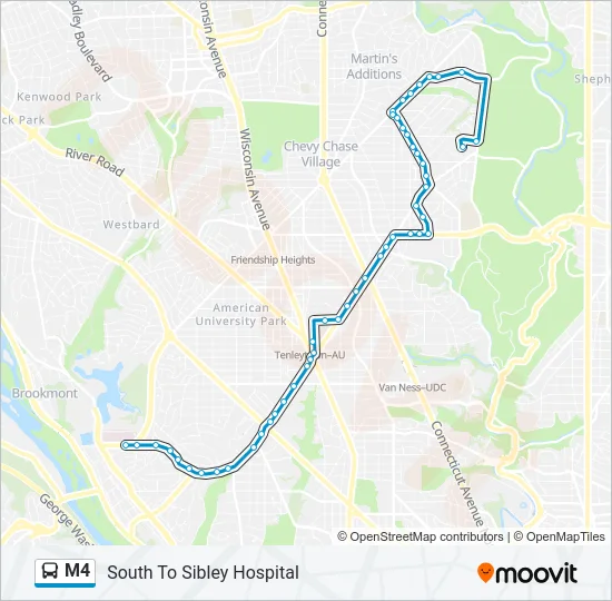 M4 Bus Line Map