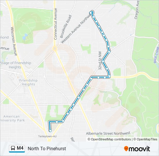 M4 bus Line Map