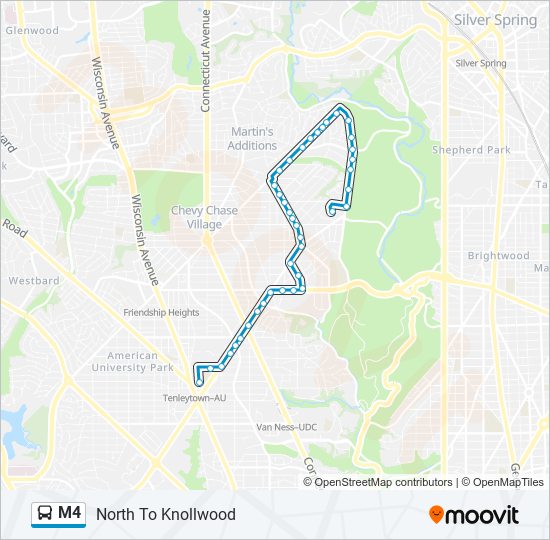 M4 bus Line Map