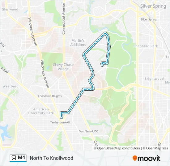 M4 Bus Line Map