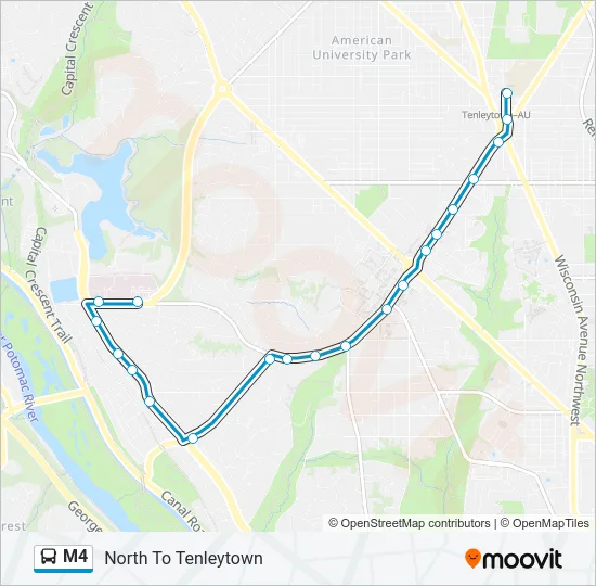 M4 Bus Line Map
