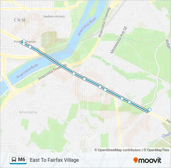 M6 Bus Line Map
