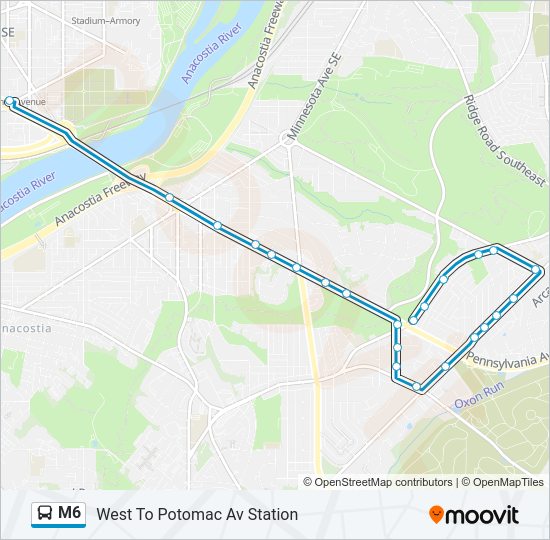 M6 Bus Line Map