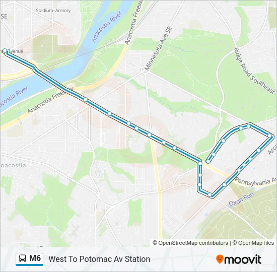 M6 Bus Line Map