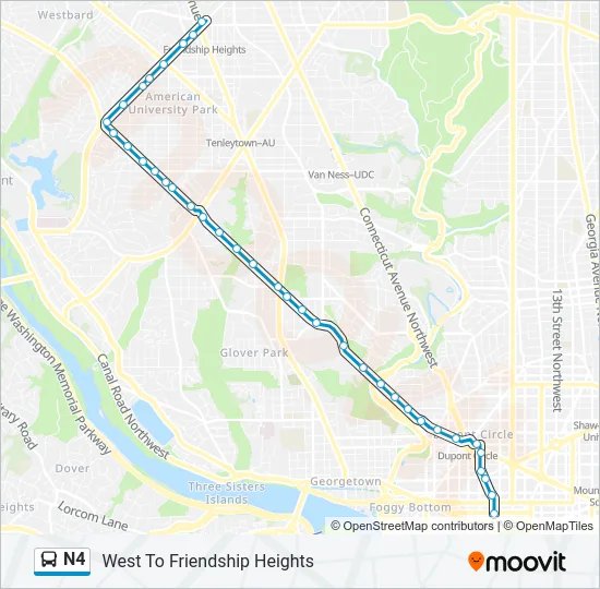 N4 Bus Line Map