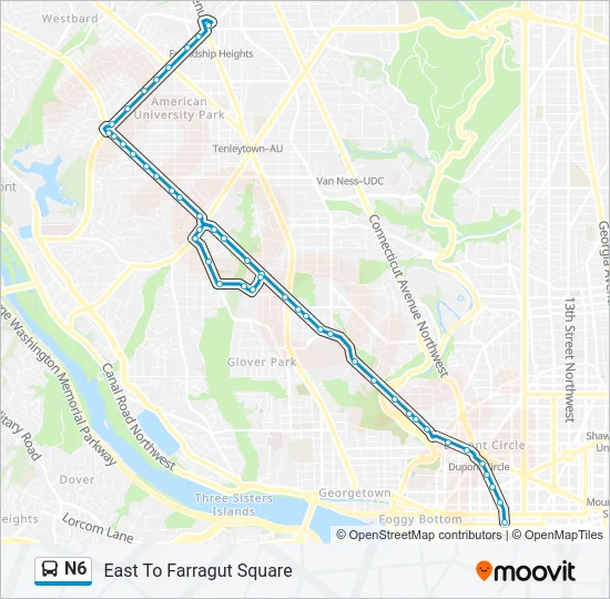 N6 Bus Line Map