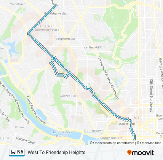 N6 Bus Line Map
