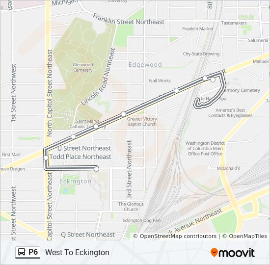 P6 Bus Line Map