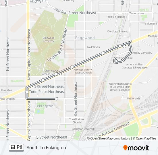 P6 Bus Line Map