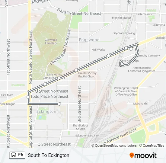 P6 Bus Line Map