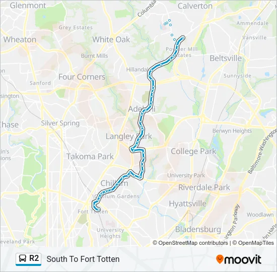R2 Bus Line Map
