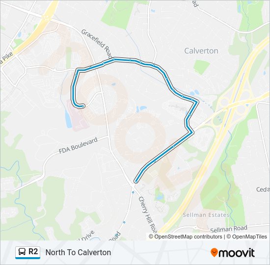 R2 Bus Line Map