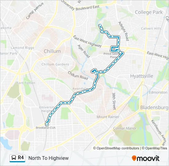 R4 Bus Line Map