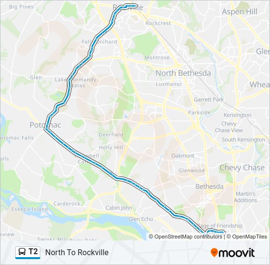 T2 Bus Line Map
