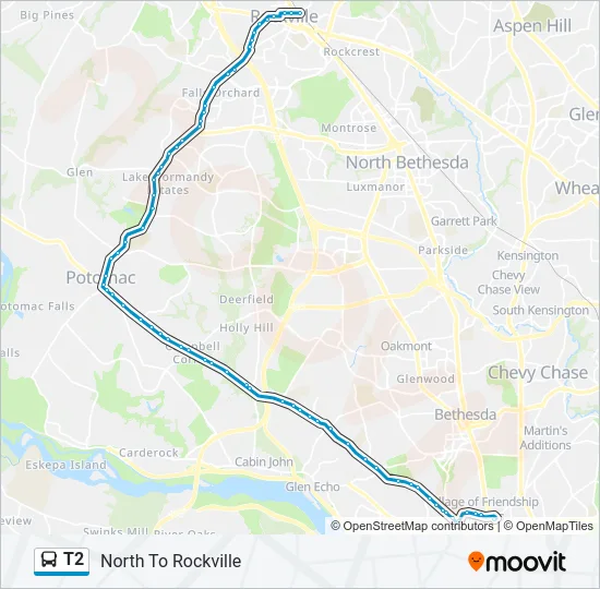T2 Bus Line Map