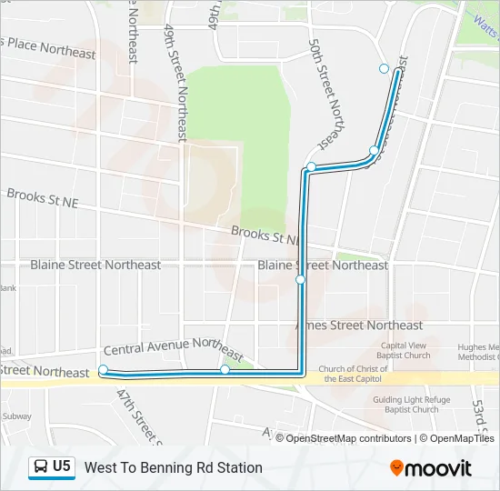 U5 Bus Line Map