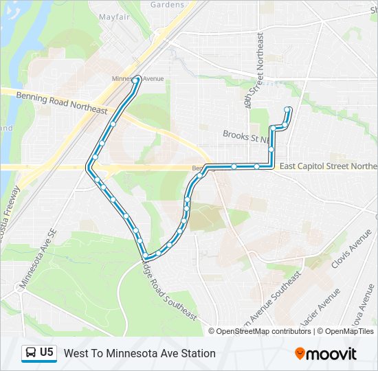 U5 Bus Line Map