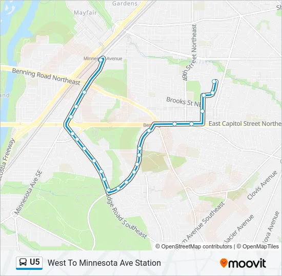 U5 Bus Line Map