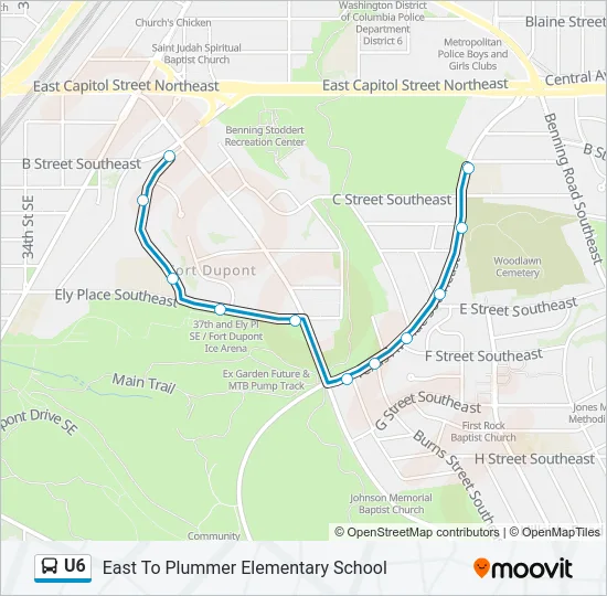 U6 Bus Line Map