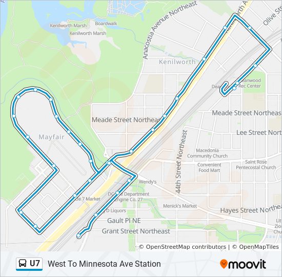 U7 Bus Line Map