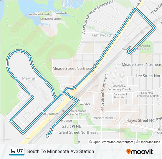 U7 Bus Line Map
