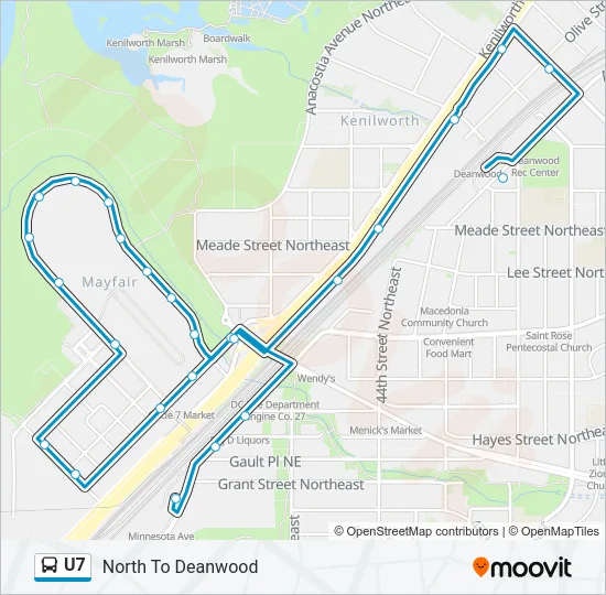 U7 Bus Line Map