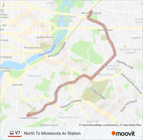 V7 Bus Line Map