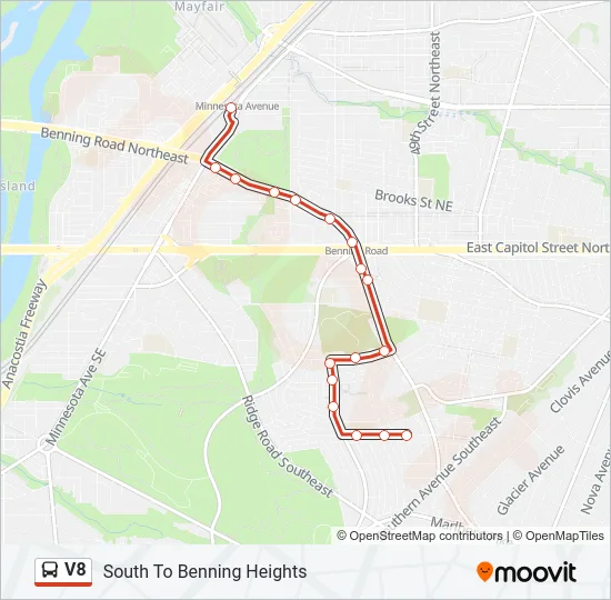 V8 Bus Line Map