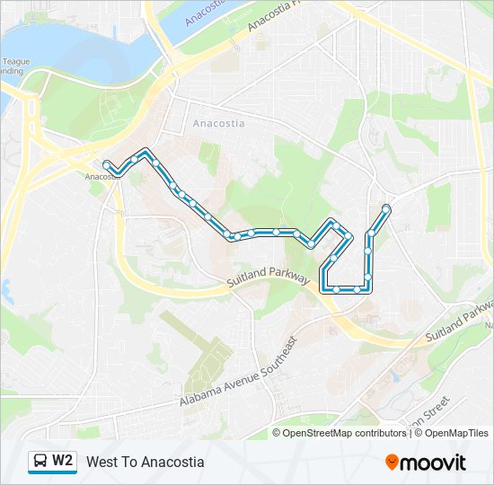 W2 bus Line Map