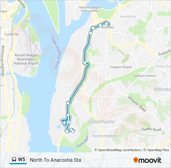 W5 Bus Line Map