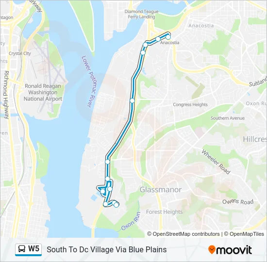 W5 Bus Line Map