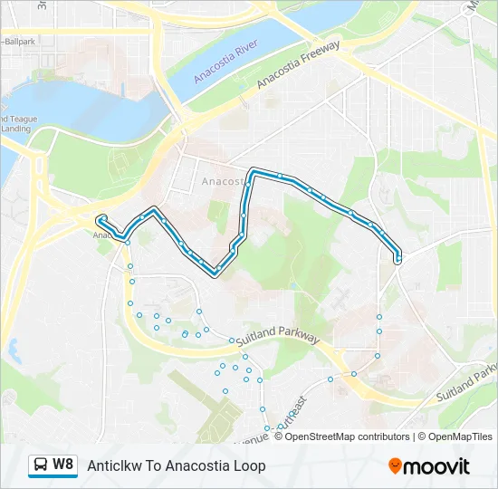 W8 Bus Line Map