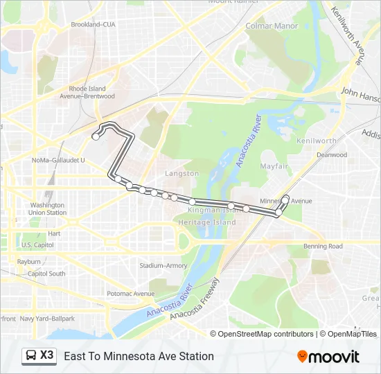 X3 Bus Line Map