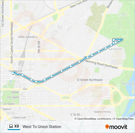 X8 Bus Line Map
