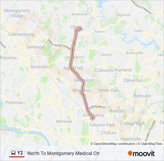 Y2 Bus Line Map
