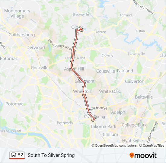 Y2 Bus Line Map