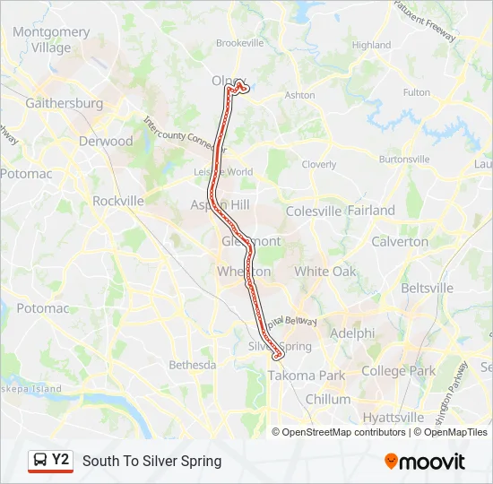 Y2 Bus Line Map