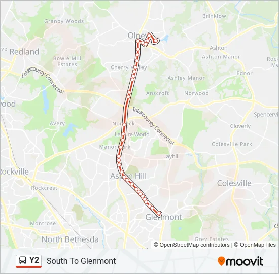 Y2 Bus Line Map