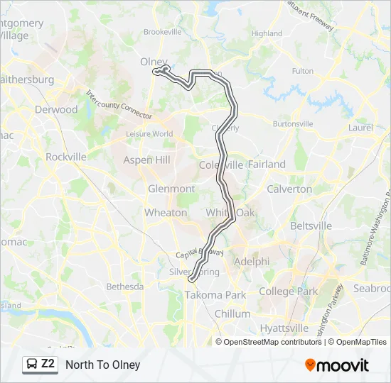 Z2 Bus Line Map
