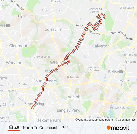 Z8 Bus Line Map